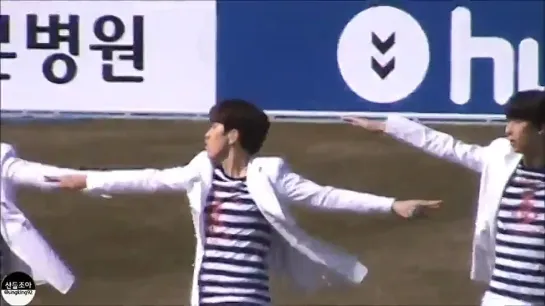 [FANCAM][150328] B1A4 - Solo Day (Sandeul focus) @ Suwon FC Home Soccer Match