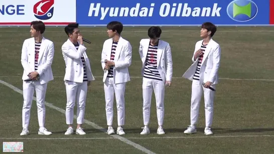 [FANCAM][150328] B1A4 Talk (Baro focus) @ Suwon FC Home Soccer Match