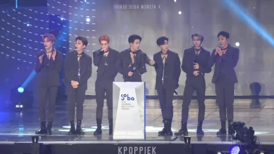 [VK][180830] MONSTA X fancam - win Bonsang @ Soribada Best K-Music Awards 2018