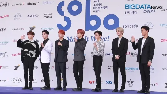 [VK][180830] MONSTA X - Blue Carpet @ Soribada Best K-Music Awards 2018