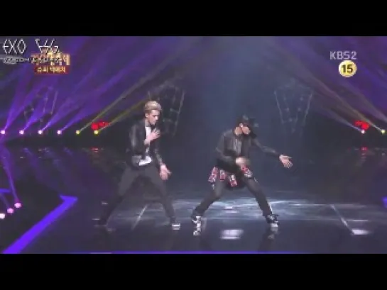 [РУСС. САБ] 131227 EXO 엑소 '두개의 달이 뜨는 밤 (Two Moons)' + Run & Gun, Open Arms @ KBS Year-end Awards