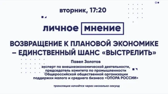 «Личное мнение»: Возвращение к плановой экономике – единственный шанс «выстрелить»