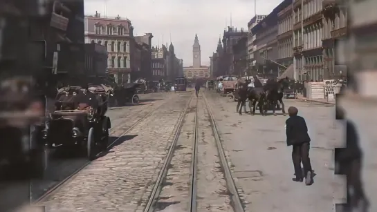 [4k, 60 fps] San Francisco, a Trip down Market Street, April 14, 1906