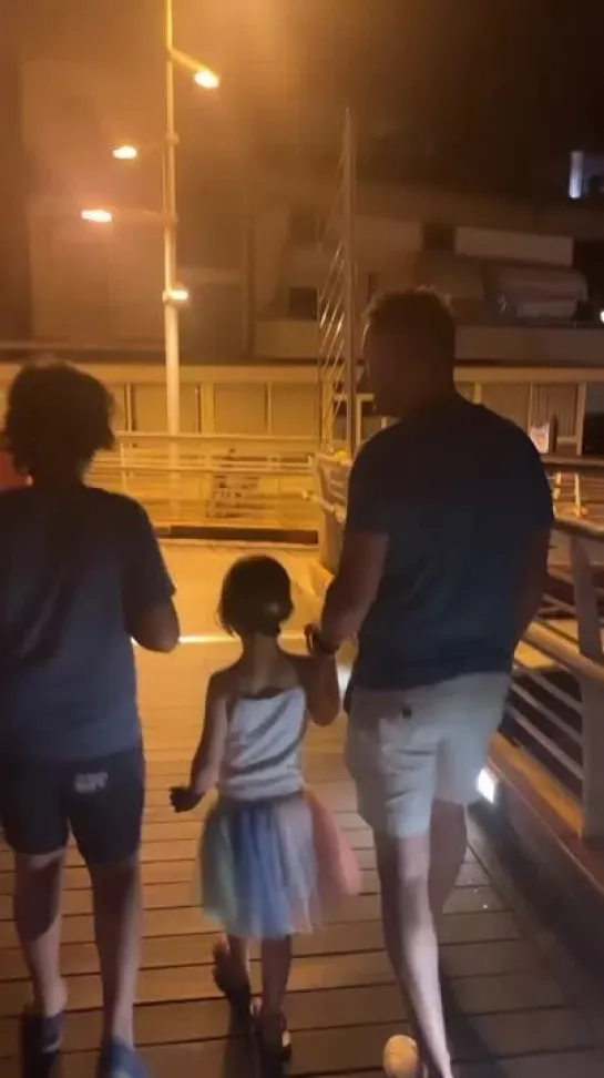 Richard is walking with kids