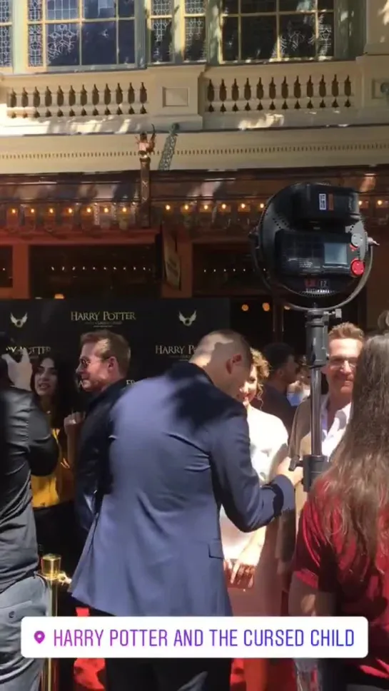 Richard, Silvia and kids on the premiere of Harry Potter and the Cursed Child on Instagram Stories