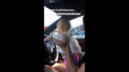 Road trip for Christmas Party on Silvia Colloca Instagram Stories