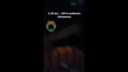 Road trip for Christmas Party on Silvia Colloca Instagram Stories