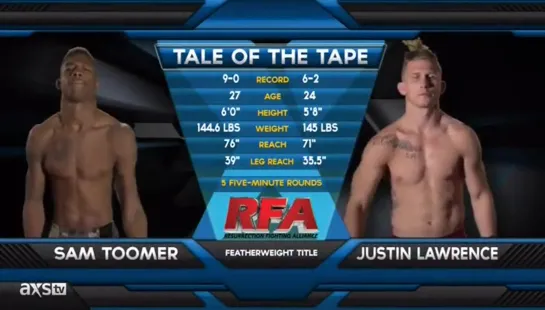 RFA 25 - Justin Lawrence vs Sam Toomer