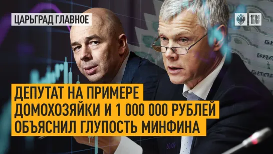 Депутат  на примере домохозяйки и 1 000 000 рублей объяснил  глупость минфина