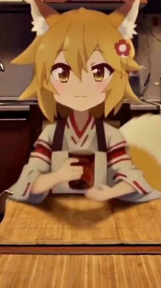 anime cute video fox tea :3