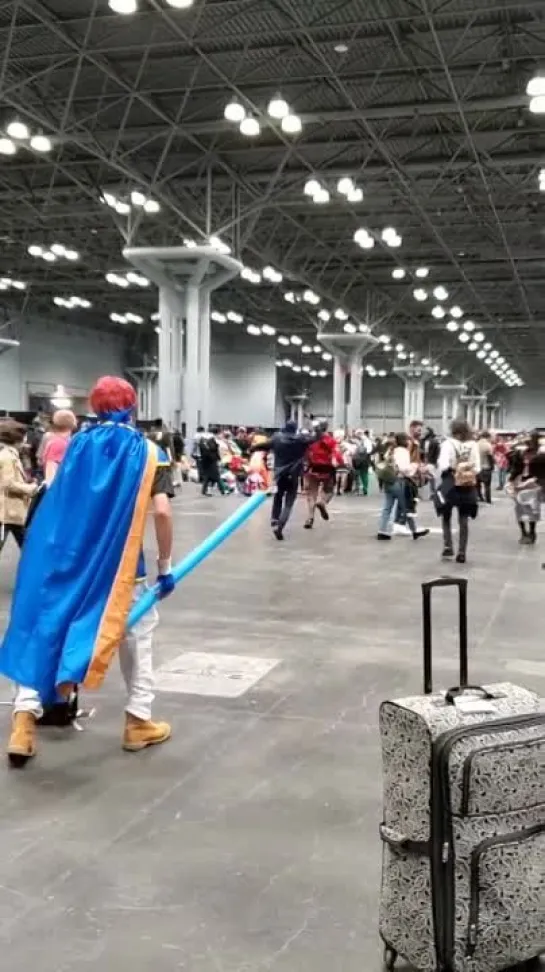 Spy at AnimeNYC 2021!!! (Me (BPStumpy) as RED Soldier and miguel_steals_plastic as BLU Spy)