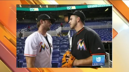 William Levy @willylevy29 llega con el sabor del ron al estadio de los Miami Marlins Univision