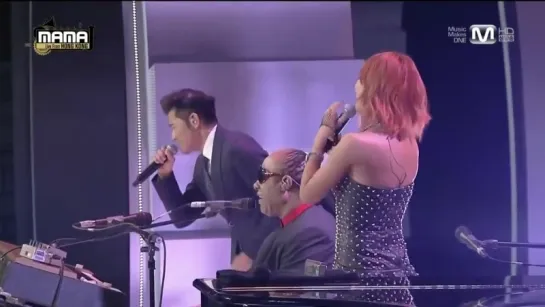 Stevie Wonder x Hyolyn x Aaron Kwok - I Just Called To Say + Lately + Isn't She Lovely + Superstition @ 2013 MAMA 131122