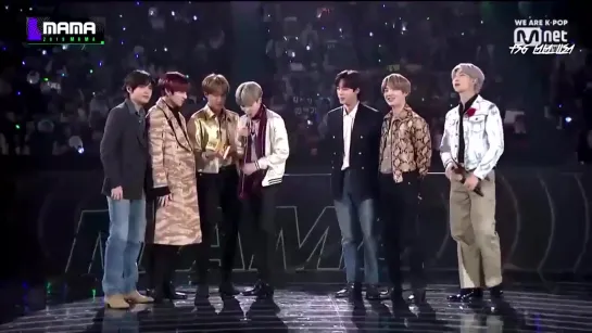 [RUS SUB][Рус.саб] MAMA 2019: BTS получают награду "Лучшее мужское танцевальное выступление"