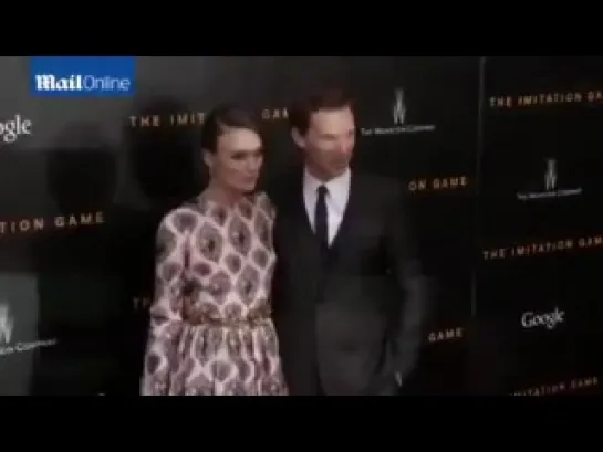 Keira Knightley stuns in printed dress at Imitation Game premiere