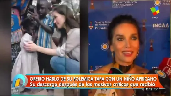 Natalia Oreiro habló sobre la polémica que originó su foto con un niño africano