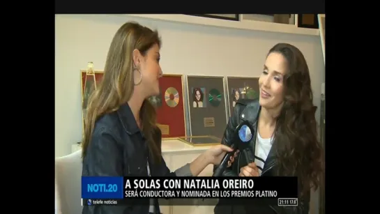 Natalia Oreiro en Telefe Noticias hablando de los Premios Platino