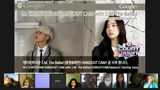 [Clip] Taeyeon and Jonghyun S.M. the Ballad - M COUNTDOWN HANGOUT CAM