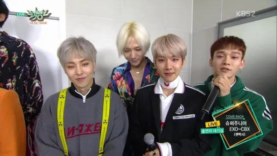 180413 EXO-CBX @ Music Bank Interview CUT