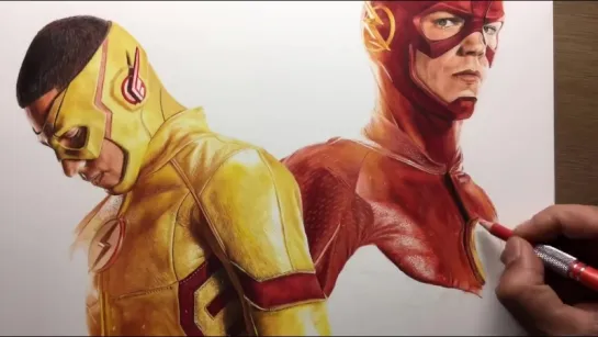 Speed Drawing  The Flash⁄Kid Flash - DC  - Timelapse ¦ Artology