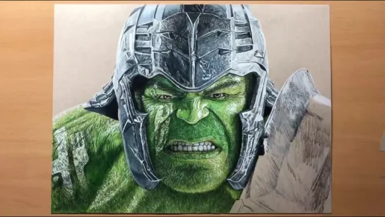 Speed Drawing  Hulk (Thor Ragnorak) - Marvel  - Timelapse ¦ Artology