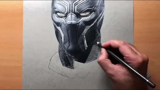 Speed Drawing  Black Panther - Marvel  - Timelapse ¦ Artology