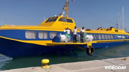 Summer Ship ride- Dolphin Athina from Island Aegina Ägina to Piraeus Greece