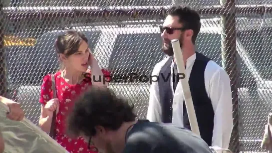 Keira Knightley and Adam Levine on location for the film ...3