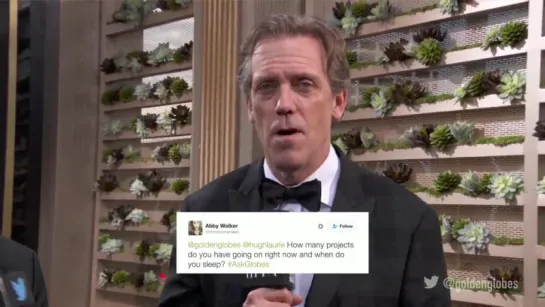 Hugh Laurie is totally sleep walking through the #GoldenGlobes.