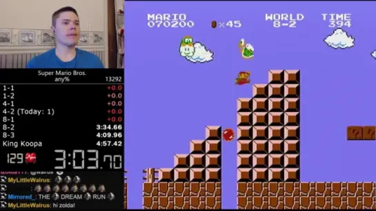 Рекорд в прохождении игры Super Mario Brosменее 5 минут