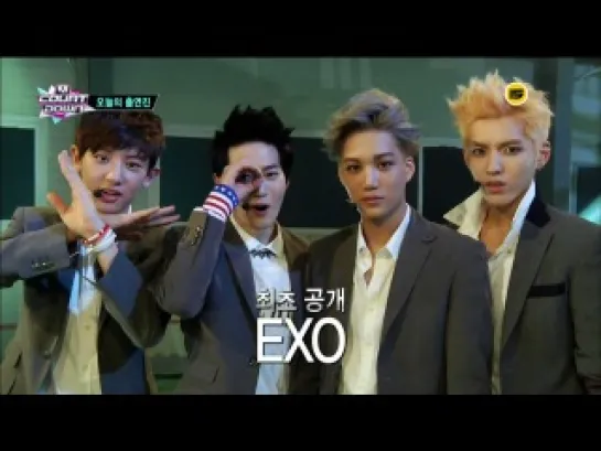 [VIDEO] 130801 EXO @ Mnet Mcountdown Cut