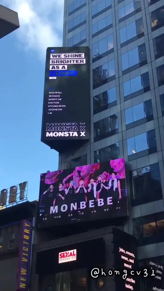 [VK][191106] Wonho and Monsta X support project by Carter Lee @ Times Square, NY