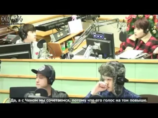 [РУСС. САБ] 140110 EXO Kyungsoo, Chanyeol & Sehun @ Sukira Kiss The Radio