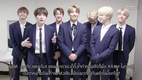 [MESSAGE] 170304 BTS Greeting to Thai ARMY's for the 2017 BTS Live Trilogy Episode III - The Wings Tour in Bangkok