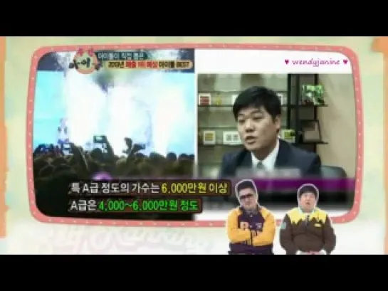 130102 Weekly idol - #3 HyoLyn 2013 Idols that makes more moneys from their CF's, Shows and etc