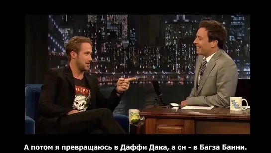 RUS SUB Ryan Gosling on Jimmy Fallon 20/07/2011