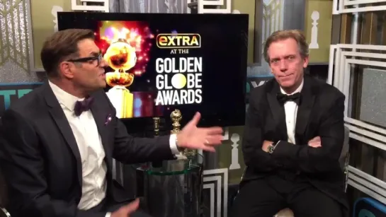 Hugh Laurie was surprised to hear his name read! #GoldenGlobes