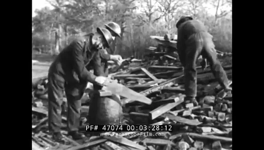 WWII DEBRIS TUNNELLING BRITISH RESCUE SQUAD TRAINING MOVIE 47074