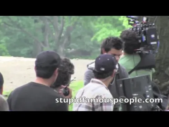 Taylor Lautner behind the scenes of Tracers in Central Park, NYC