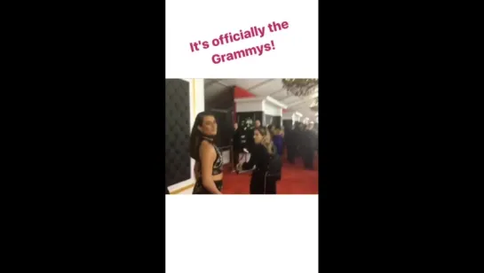 Lea on the GRAMMY red carpet via her Instagram Stories (February 12, 2017)