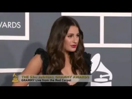 Lea Michele on red carpet Grammy