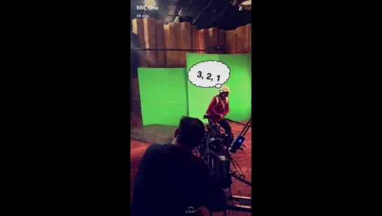 snapchat video from the set of DW