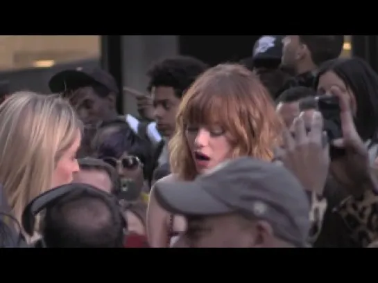 Emma Stone at the Movie Premier of "Amazing Spider-Man 2" outside the Ziegfeld Theater.