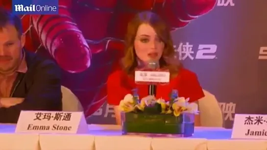 Emma Stone stuns at The Amazing Spider-Man 2 press event