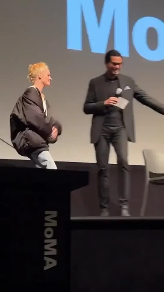 Kristen and Pablo tonight at the MoMA Spencer screening - November 4