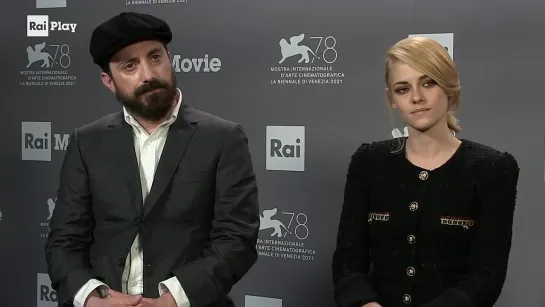 Kristen Stewart and Pablo Larraín - Spencer - Interview at Venice Film Festival - September 3