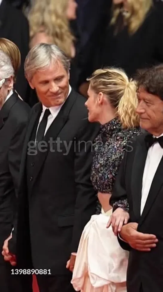 Viggo Mortensen and Kristen Stewart at the "Crimes Of The Future" premiere during the Cannes film festival on May 23