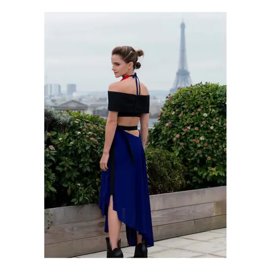 GIF of Emma Watson's dress from The Press Tour Instagram 2017