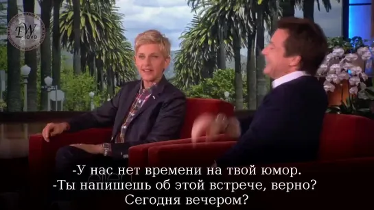 Эмма Уотсон на The Ellen Show -  24 Марта 2014. [RUS SUB]