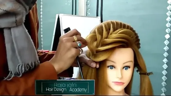 Advance Muslim Bride Hairstyle Raja Jafri Hair Design Academy Seelampur Delhi 53